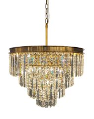 Ailia Imports Caden 600mm Aged Gold Clear Crystal Pendant Light