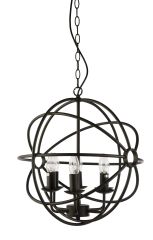 Fiorentino Lighting Cantina 450mm 6LT Black Iron Ball Pendant