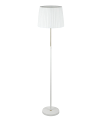 CLA Lighting Crecer Floorlamp White with Brass highlights - Pleated white shade