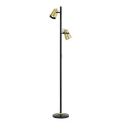 Telbix Lighting Deny 2lt Black and Brass Floor Lamp