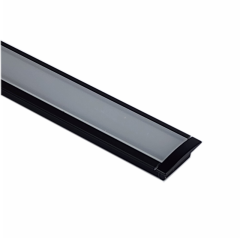 EXT-001 Recessed Aluminium Extrusion - Matt Black with Frosted Diffuser