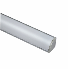 EXT-006 Corner Mounted Aluminium Extrusion - Silver with Opal diffuser
