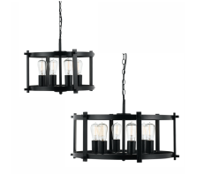 Telbix Finley Matt Black Pendant Range - 2 sizes