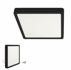 Telbix Lunos Square Black LED Oyster Lights - 3 sizes
