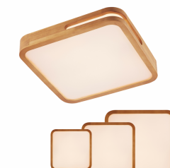 Telbix Lyric Teak Timber Square Oyster light - Group