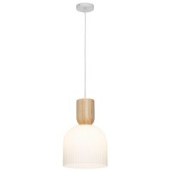 Mercator MacKenzie Ribbed Opal Glass pendant light MPLS516