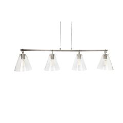Ailia Imports - Quest 4 Light Pendant - Satin Chrome with Clear Glass