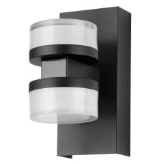 *Romendo 2 2 Light Black Wall Light CCT 205048