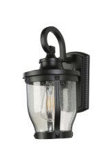 Salerno Black Coach Light with seeded glass