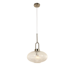 Cape 1 Light Nickel / Clear Ribbed Pendant 1001605