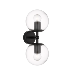 Eterna Black/Clear 2LT Interior Wall Light ETERNA WB2-BKCL