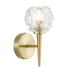 Zaha Antique Gold/Crystal Interior 1LT Wall Light ZAHA WB1-AGCR