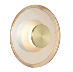 Amity Brass Matt/Amber Interior Wall Light AMITY WB25-BRSAM