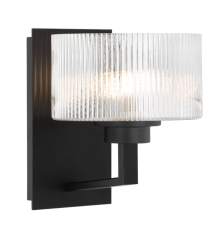 Moreno II 1LT Wall Light - Black/Clear MORENO2 WB-BK