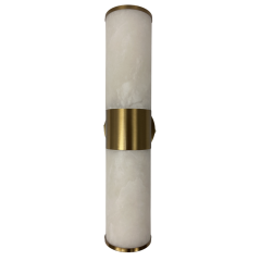 Bellano 2LT Wall Light BRS - Alabaster Stone AW-1237-BRS