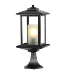 Barnet Exterior Pillar Mount - Black IP44 - E27