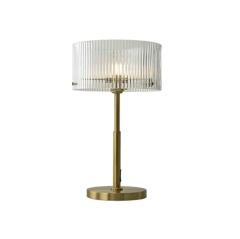 Medici 300mm Round Glass Table Lamp - Gold - E27