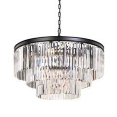 Telbix Lighting Serene 16 Light Black and Crystal Pendant