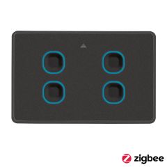 Mercator Lighting IKUU Zigbee Quad ON/OFF Switch Black SSW04GMBK