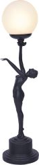 TL-5C/BK Lady Head Leaning back Black Art Deco Lamp