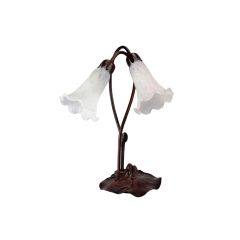 G&G Brothers TLA1-002A White Twin Lily Table Lamp