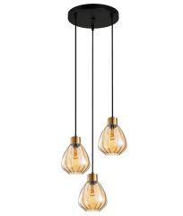 CLA Tulip1 3lt Cord Drop - Amber Glass