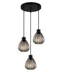 CLA Tulip2 3LT Cord drop - Smoke Glass