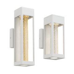 Hollis White Exterior Wall Light - 2 Sizes