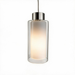 Belton 1Lt Pendant Clear /Opal Inner Nickel Metal - on