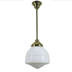 Lode Lighting Domec 1 Light Brass / Opal matt Pendant Light