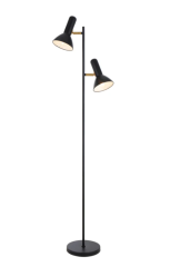 Hyvik 2 Light Floorlamp - Satin Black  2xES