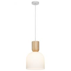 Mercator MacKenzie Ribbed Opal Glass pendant light MPLS516