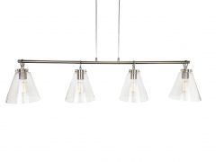 Ailia Imports - Quest 4 Light Pendant - Satin Chrome with Clear Glass