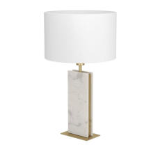 Belesar Table Lamp Brushed Brass & White - 390409N