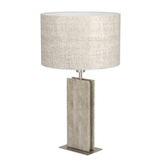 Belesar Table Lamp Satin Nickel & Natural - 390408N