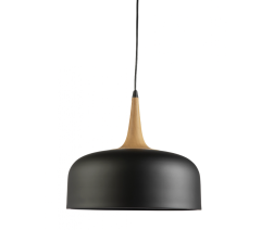 Ravenna 40 Black / Timber 1 Light Pendant
