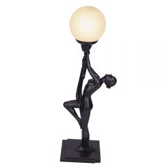 G&G Brothers TL-053A Lady Standing Holding a Lantern Art Deco Table Lamp