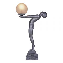 G&G Brothers Woman Leaning Back Arms Stretched Art Deco Table Lamp