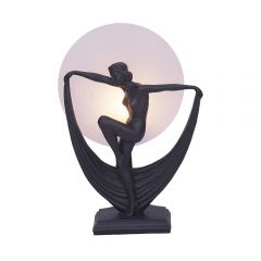 G&G Brothers TL-Z/BK Art Deco Lady Statue Table Lamp