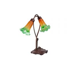 TLA1-002/AG Amber Green Twin Lily Table Lamp