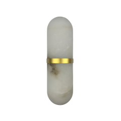 Valle Brass/ Alabaster Stone Wall Light