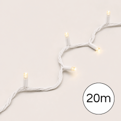 Lumenesk Fairy (20m) Warm LED/White wire - laid out