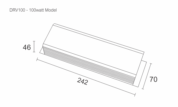 DRV100 100watt Driver Size