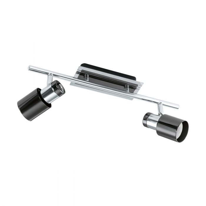 200672 Eglo Davida1 2 Light Spotlight Black / Chrome