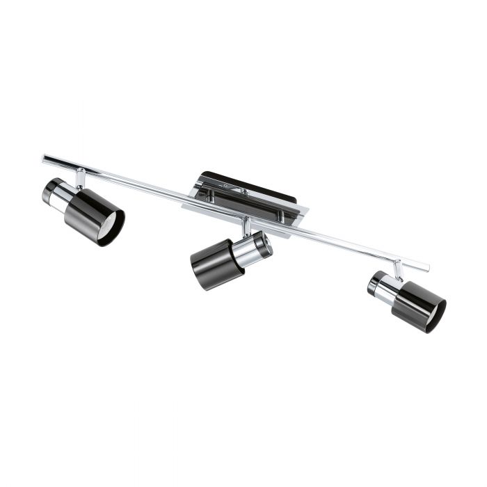 200673 Eglo Davida1 3 Light Spotlight Black / Chrome