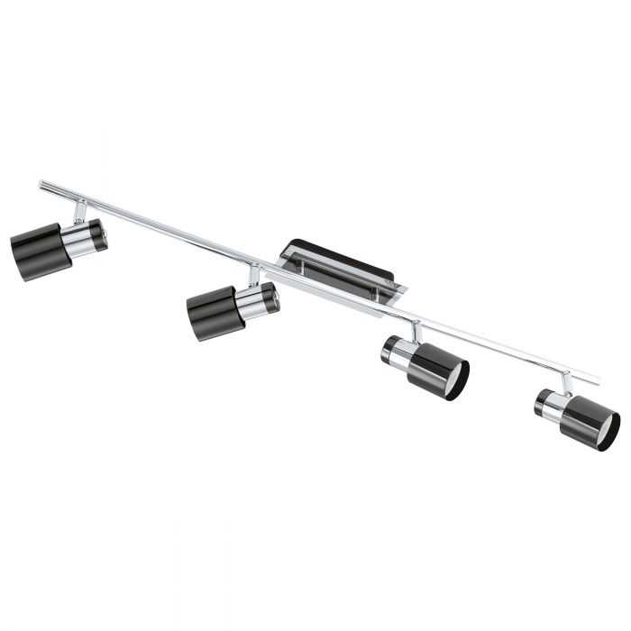200674 Eglo Davida1 4 Light Spotlight Black / Chrome