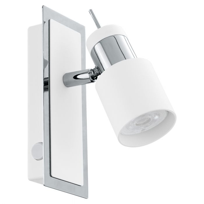 201995 Eglo Davida 1 Light Spotlight White / Chrome