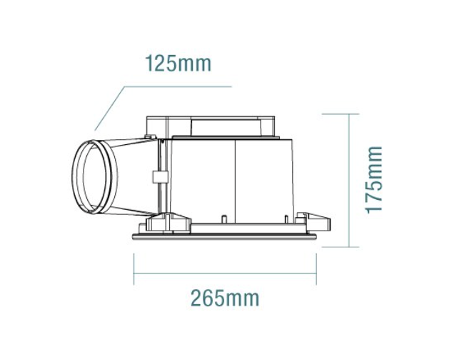 Flow 240 Square (Light) Exhaust Fan White MXFLFS25W - dimensions
