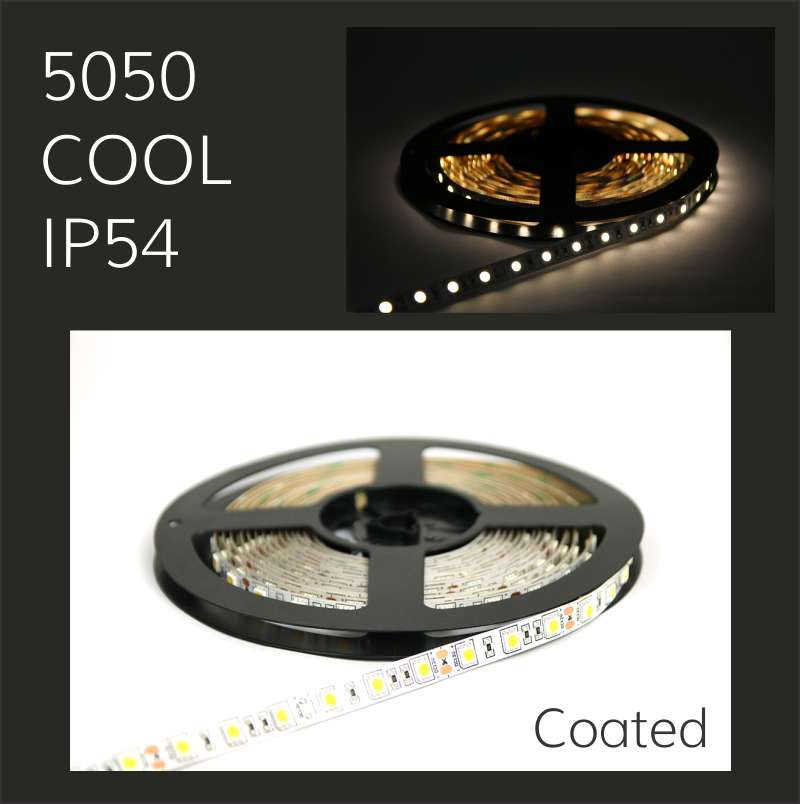 5050 LED Strip Lighting - IP54 Coated - Cool White