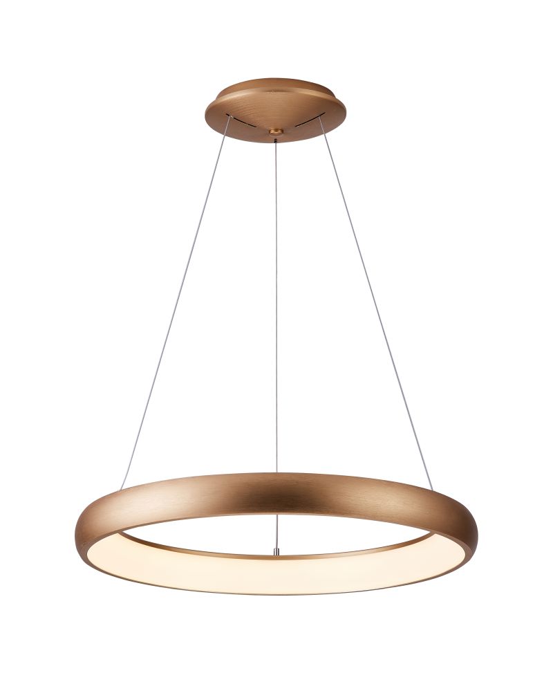 Ailia Imports Beaton Brushed Brass Pendant Light ON
